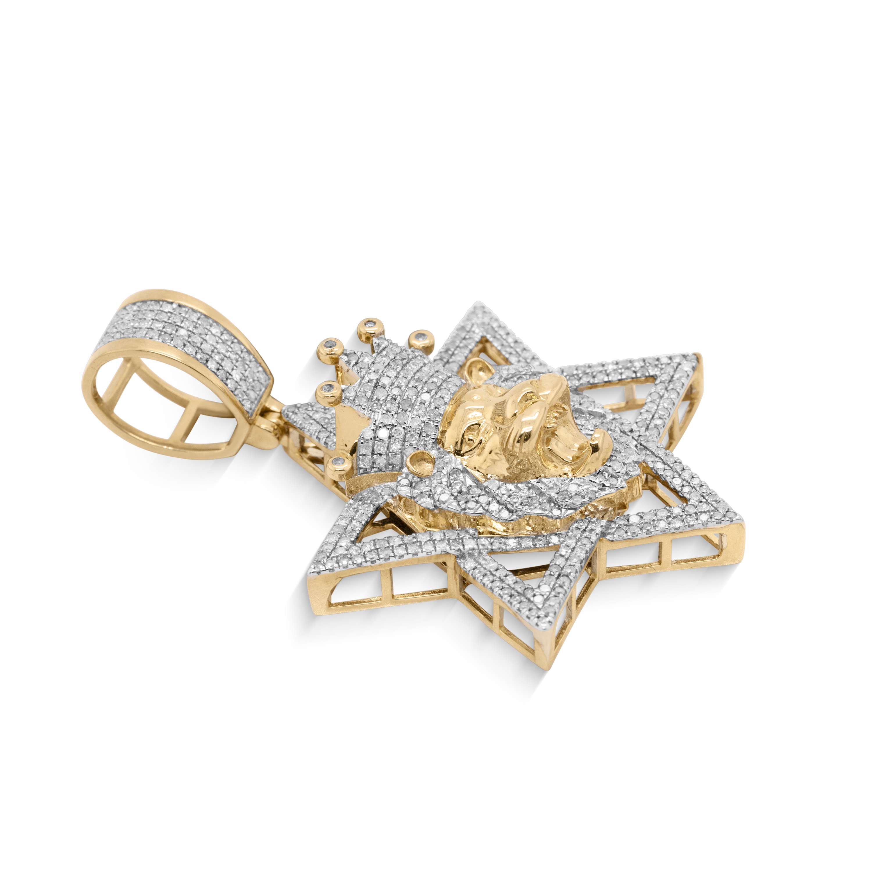Diamond Star of David Pendant  1.39 ct. 10K Yellow Gold